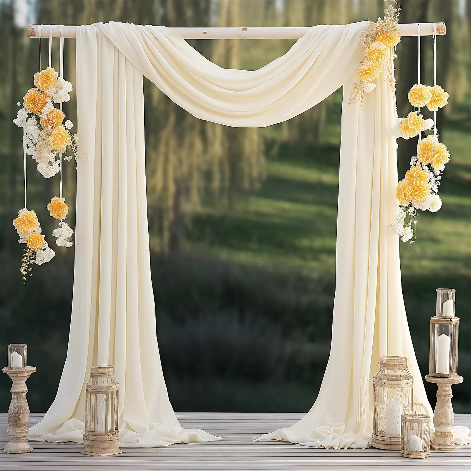 Tüllvorhang für Hochzeitsbogen - Eleganter Vorhang für Fenster, Zeremonien und Babypartys - Fotohintergrund und Heimdekoration
