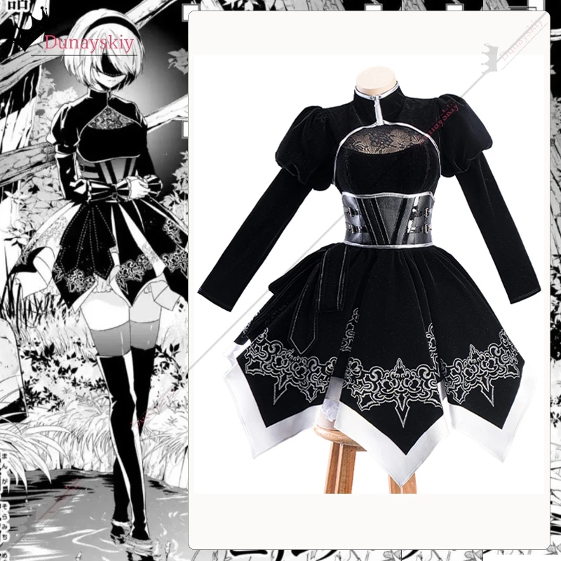 A2 Cos NieRR: Automaten A2 YoRHa: Pearl Harbor Afdaling Record Cosplay Kostuum Combat Uniformen Vrouw Jurk Anime Halloween Kleding