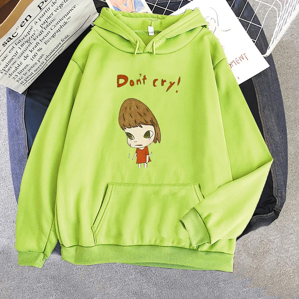 Yoshitomo-sudaderas con capucha con estampado de letras para niñas, ropa con estampado de cómic de dibujos animados, Harajuku, estética