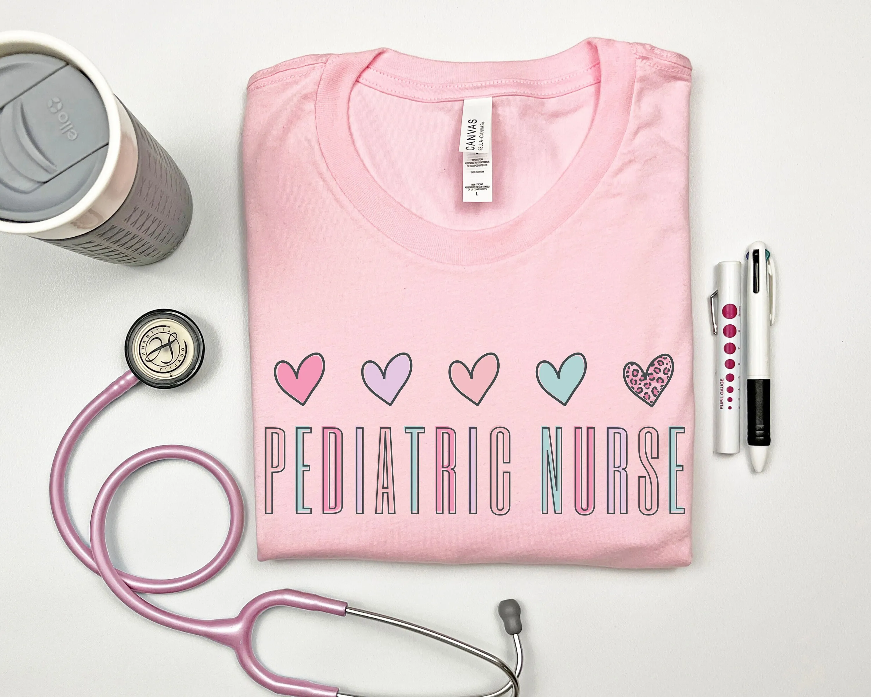 Pediatric Nurse T Shirt Peds Pediatrician Office Group Cute Crew Animal Print Heart Rn