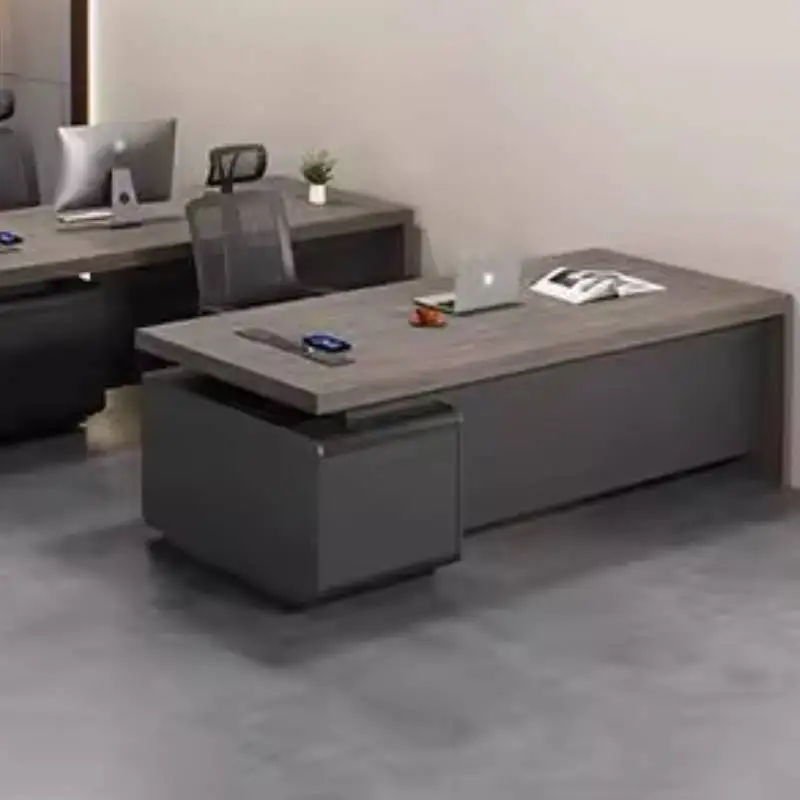 Biurko biurowe z mocnym schowkiem, drewniane, dla menedżera, tanie, nowoczesne, luksusowe, duże, do małych przestrzeni, meble.