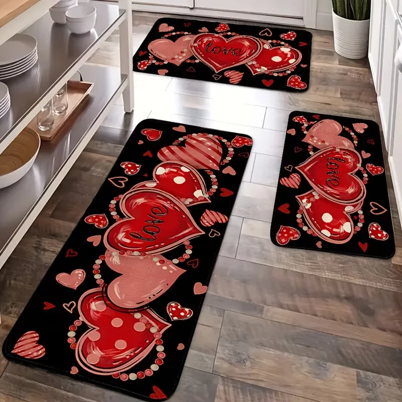 Rote Hochzeitssaison, Valentinstag, Muttertag Geschenk Küchenteppich Hochzeitstag Küchenbodenmatte Geeignet für Bodenbeläge