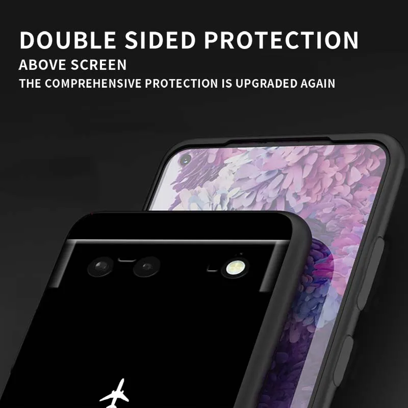 Mode vliegtuig patroon Cover Voor Google Pixel 10 9a 9 8A 8 7 7A 6 6A Pro XL 2024 5G Zwart Zachte TPU Siliconen