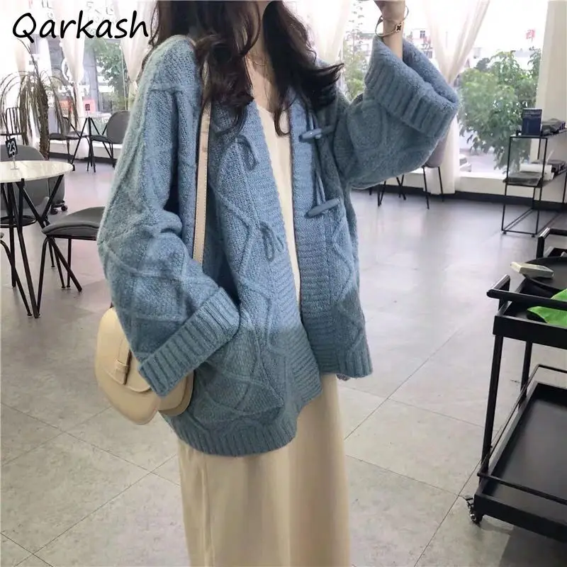 

Cardigan Women Solid M-3XL Simple Pockets Knitwear Autumn Vintage Female All-match Casual 4 Colors Elegant Basic New Design Ins