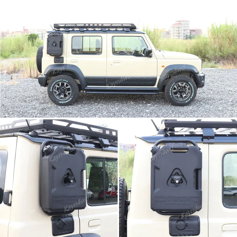 Off Road 4x4 Accessories Side Window Expansion Ladder Rack Fuel Tank 7.5L For 2019+ 5 Door SUZUKI Jimny JB64 JB74 Gas Water Tank