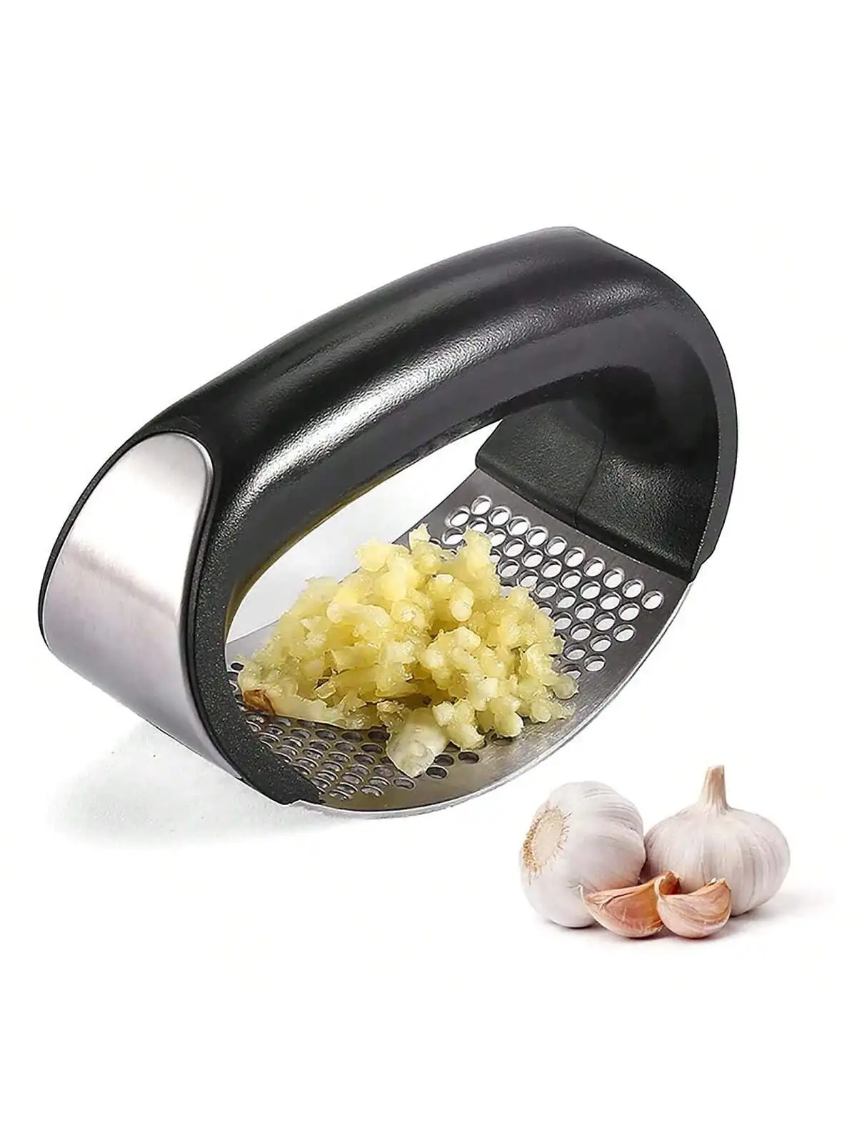 스테인레스 스틸 마늘 프레스 및 필러 - 신선한 마늘 페이스트 및 다진 마늘 주방 도구를 위한 사용하기 쉬운 수동 마늘 분쇄기