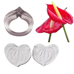 Cattleya Orchid Flower Veiners &Cutters Silicone Molds Chocolate Moulds Sugar Paper Clay Baking Forms Kitchen Tools Accessory