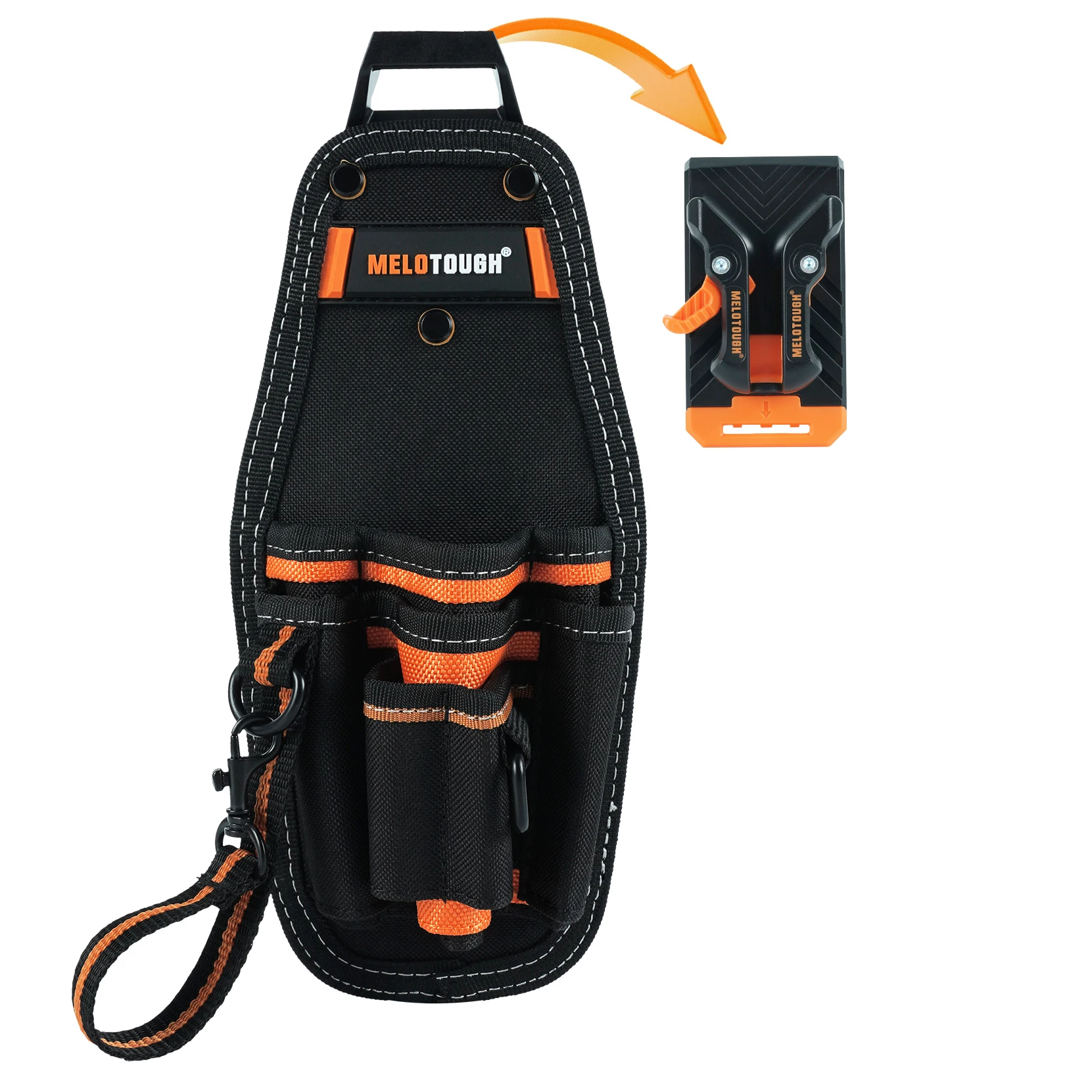 

Маленькая сумка для инструментов с быстросъемным зажимом для ремня, мини-органайзер для инструментов на пояс с ремешком-стропой