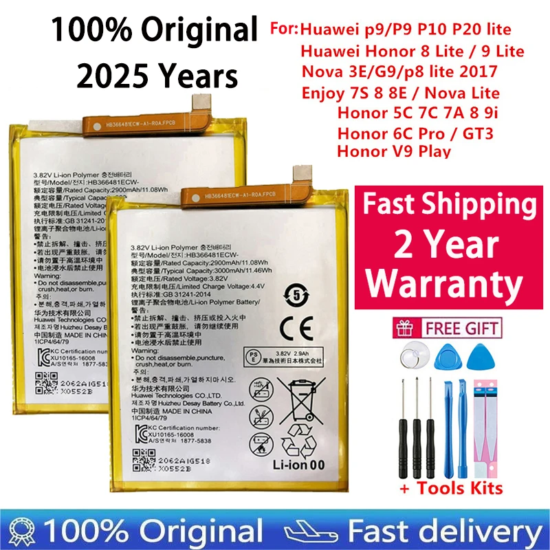 

Orginal HB366481ECW Battery For Huawei Honor 8 FRD-L19 FRD-L10 FRD-L09 FRD-AL00 FRD L19 L10 L09 AL00 P Smart FIG-LX1 FIG-LA1