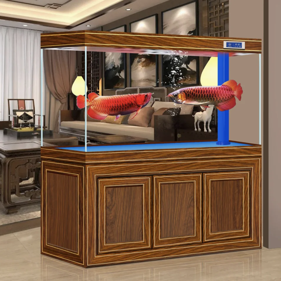 Glass Aquarium With Bottom Filter Eco-friendly Fish Tank For Living Room/Office Partition