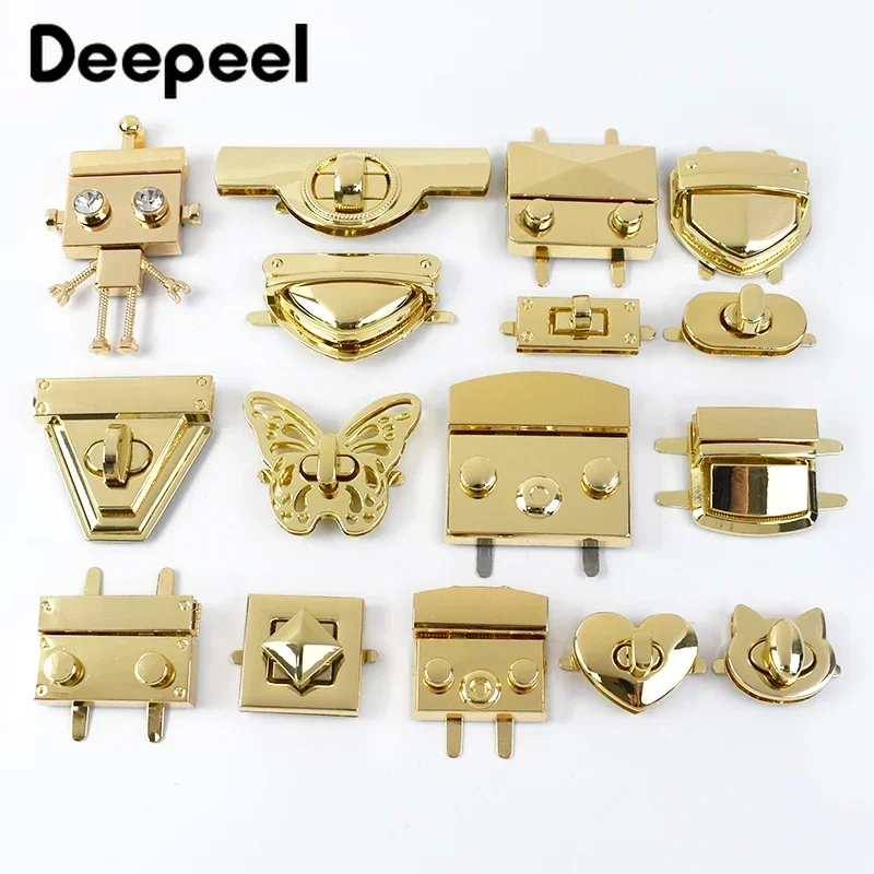 2Pcs Metal Bag Locks Turn Twist Lock Buckles Closure Clasp Handbag Wallet Decor Buckle Replacement DIY Hardware Accessories