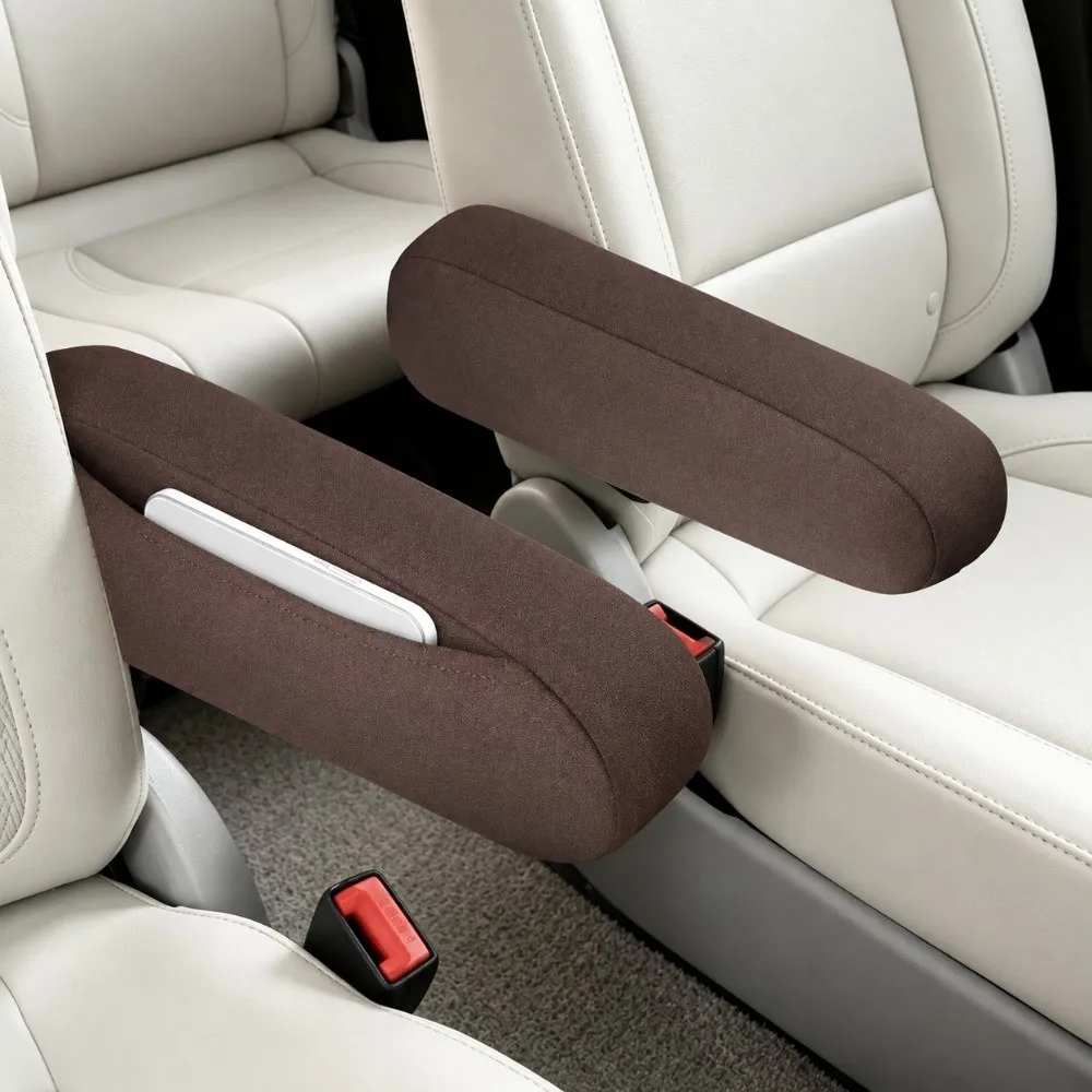 Soft Car Armrest Covers Wear-Resistant Dustproof Car Interior Accessories Elastic Breathable Armrest Protector Covers Car