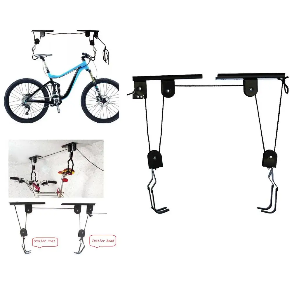 40KG Ceiling Bike Lift Hanger Garage Shed Hook Hoist Accessories