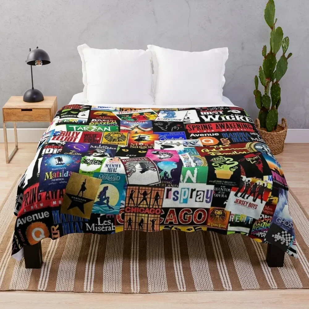 

music collage newest Throw Blanket Soft Breathable Blanket for Night Sleeping