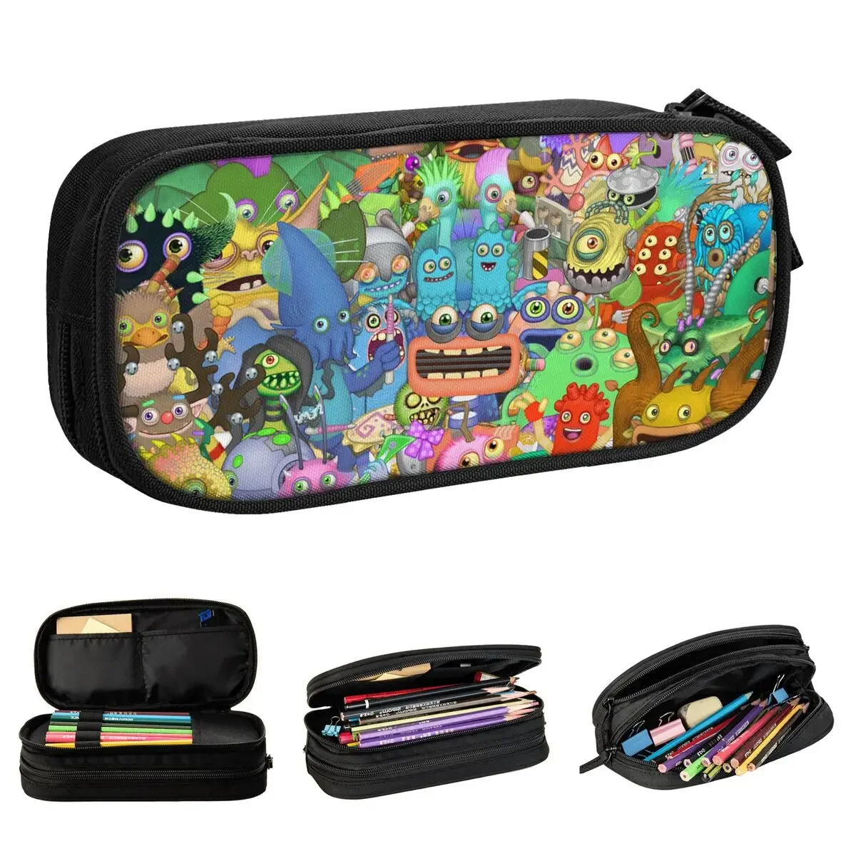 

My Singing Monsters Music Game Pencil Case Cute Pen Box Bag Girl Boy Large Storage School Supplies Zipper Pencilcases