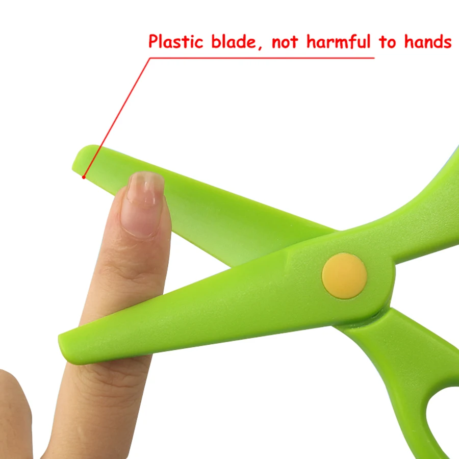 5/10pcs Plastic Color Safety Scissors Hands Free Office Paper Cuttings Matching Scissors Paper Cuttings Art Handmade DIY Tools