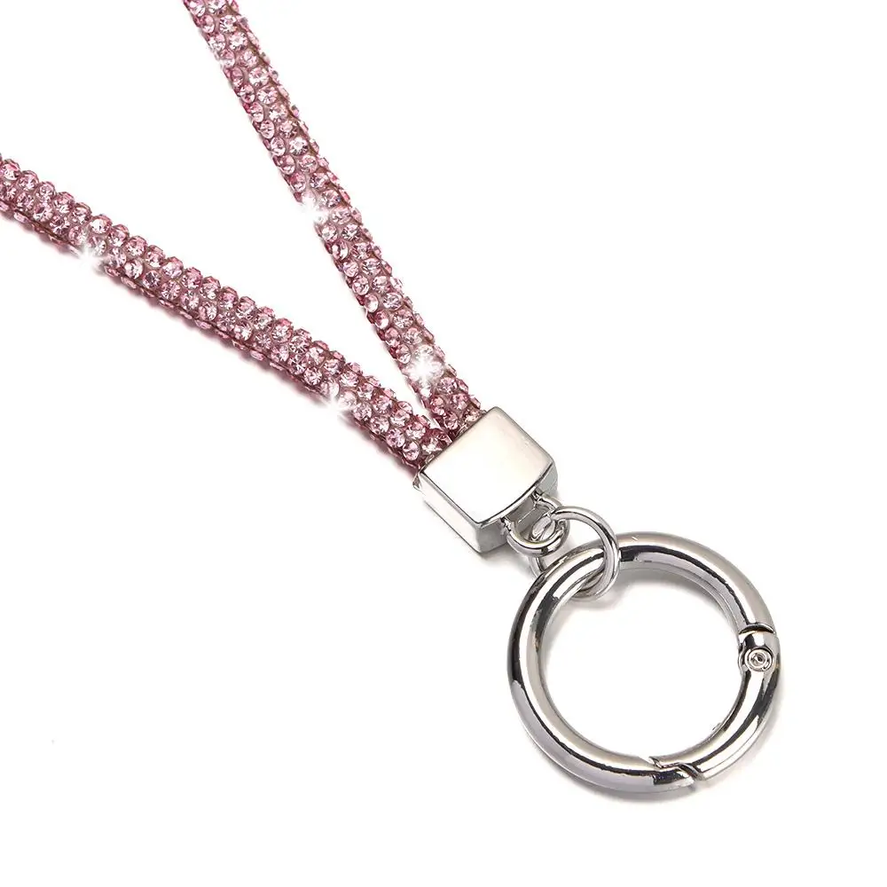 Luxury Keychain Bling Bling Crystal Anti-lost Rope Hanging Cord Rhinestone Phone Lanyard Chain Straps