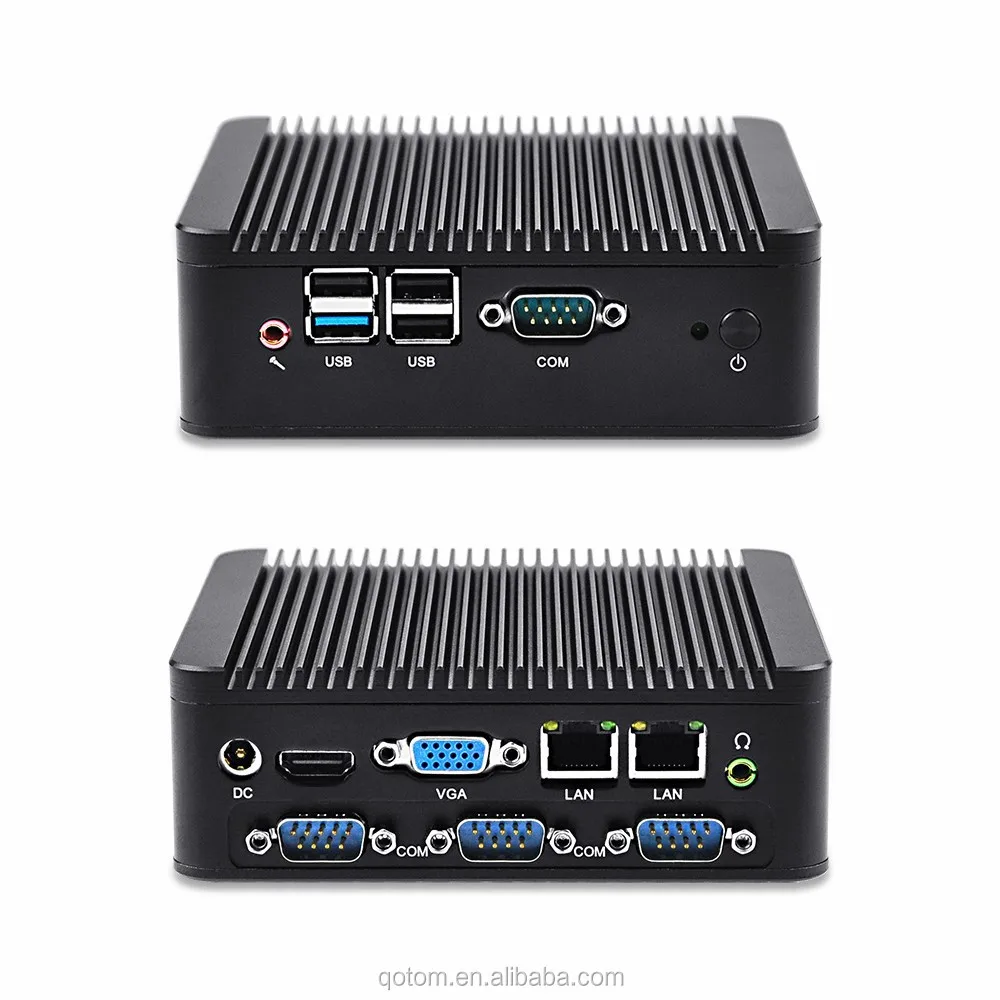 

2023 Smart Quad core fanless 1080P J1900 2.42G Dual RJ45 Four RS232 Mini Cheap Desktop PC