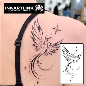 Temporäres Phoenix -Tattoo dauert bis zu 15 Tage, neue Technologie, halbverteidiger wasserdichtes Klebstoff. 10 Haupt Vinylverkauf Phoenix - №5