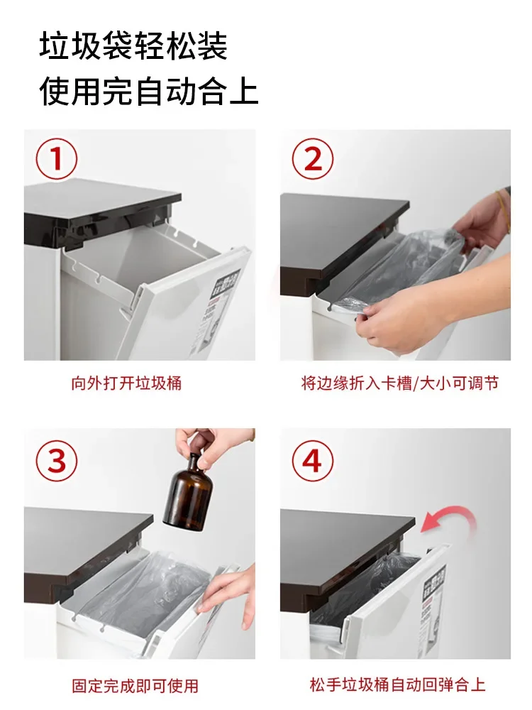 Living Room Trash Can Kitchen Compartment Sink Sorting Plastic Recycling Trash Can Rectangle Storage Cubo Basura Kitchen Items