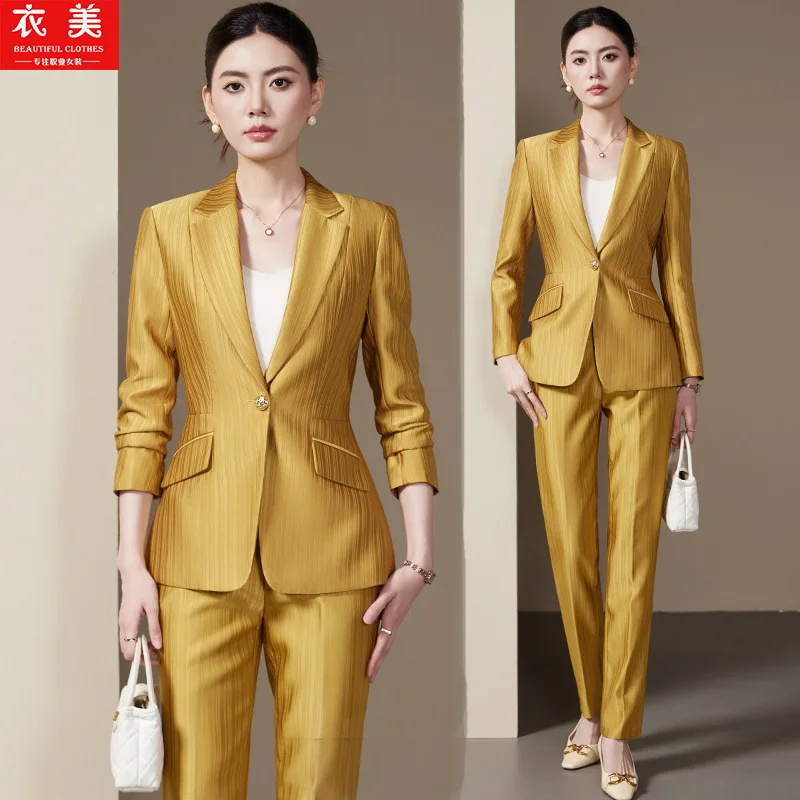 Ensemble de costume professionnel de déplacement à la mode et élégant pour femmes, Style déesse, vêtements de cérémonie d'affaires pour gestionnaire d'hôtel, Profession