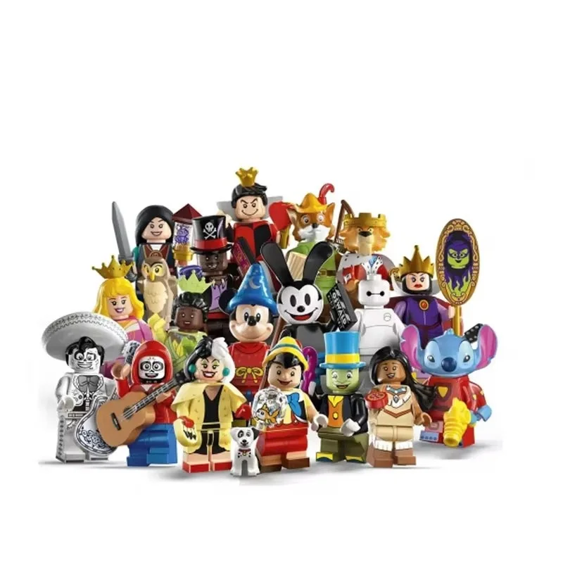 Miniso Disney Centennial 18-Figure Children's Christmas Figure Compatible with 71038 Pinocchio Brick Cartoon Character Head Toy