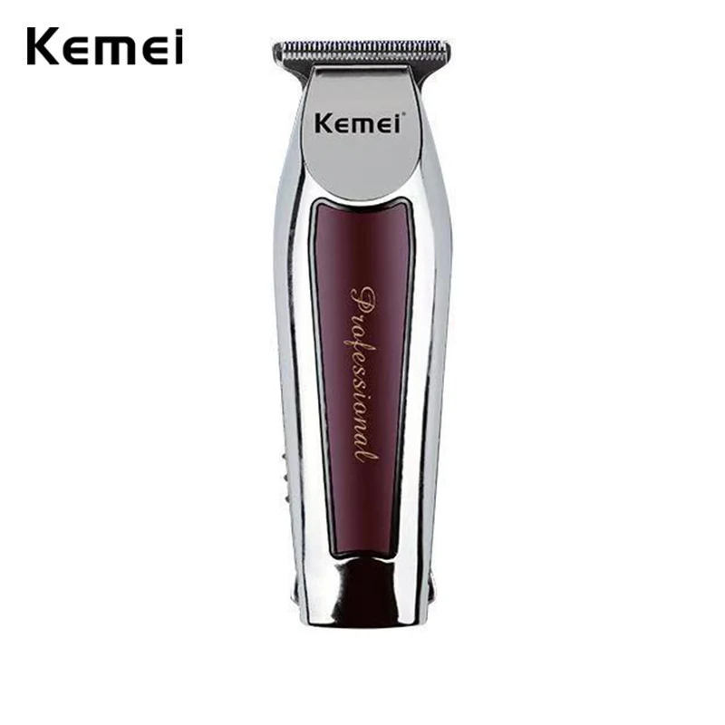 Kemei Professional Hair Trimmer Cordless Hair Cutting Machine Electric Clipper 0mm T Blade Detailer Close Trimming Barber Shop