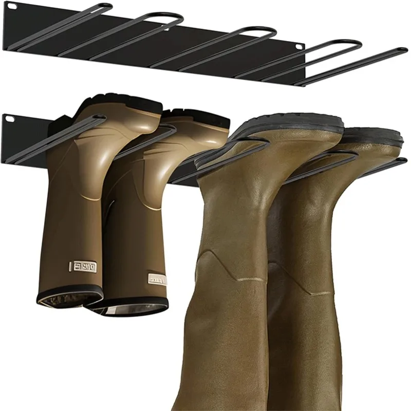 Boot Organizer For Indoor And Outdoor Use-Wall-Mounted Heavy-Duty Metal Boot Rack-Rust-Resistant-AT36