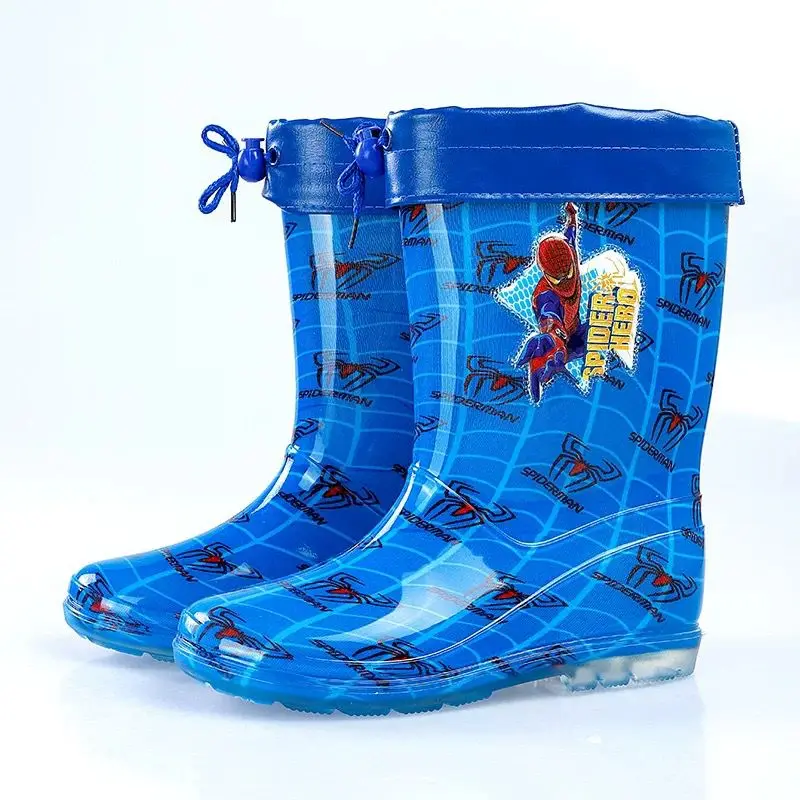 Disney cartoon kids frozen Spider-Man Boots Student Rain Boots Children\'s  Fashion  Shoes Non-Slip Short shoes