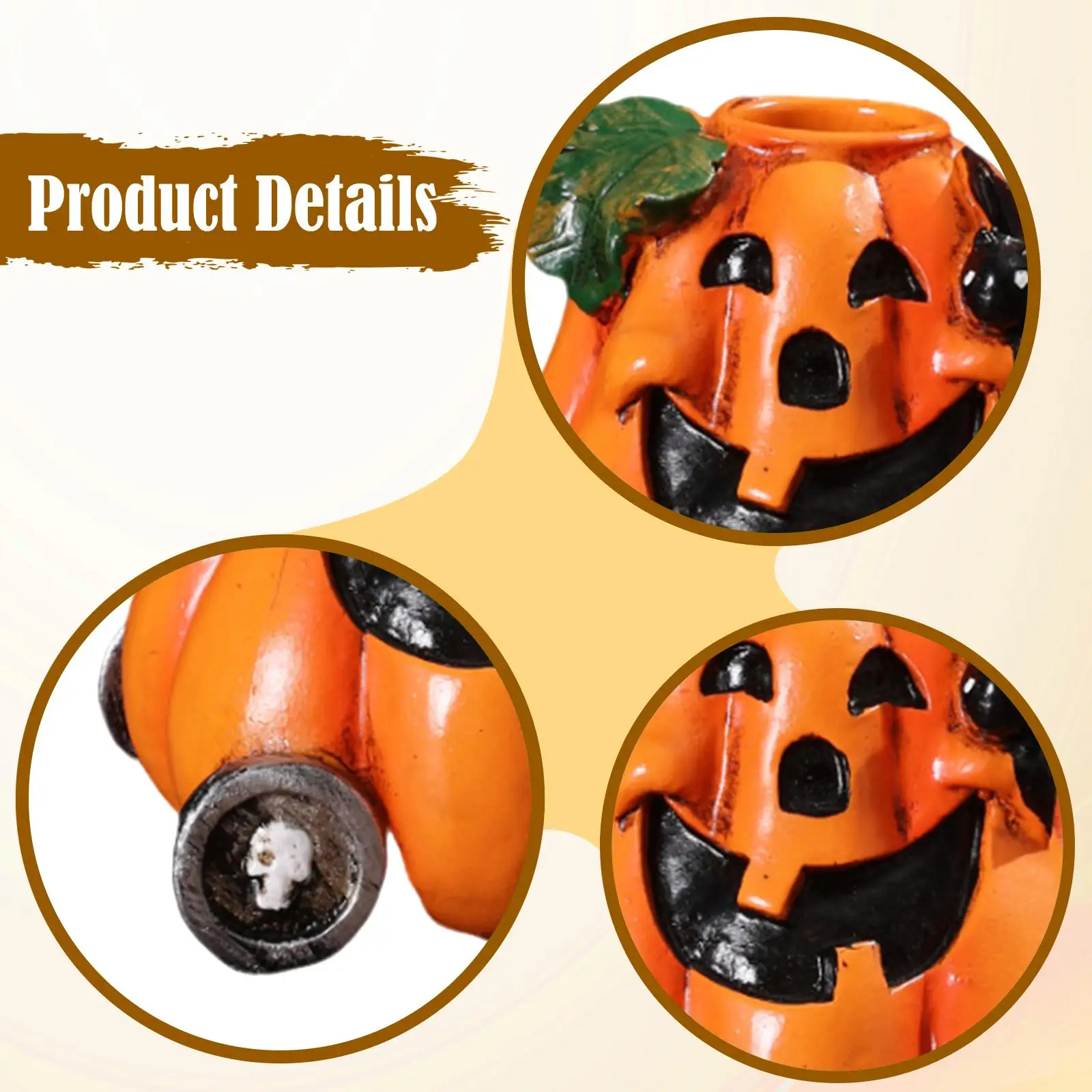 Resin Pumpkin Statue Multipurpose Ornament for Office Bookshelves Mantels