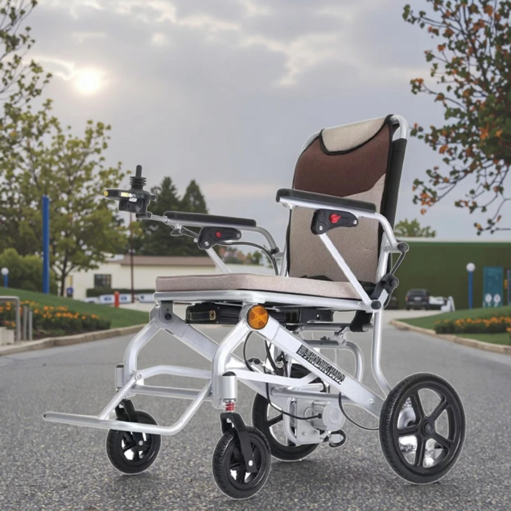 Electromagnetic Brake Aluminum Frame Motorized Disabled stroller Fast Fold Portable Electric Stroller for the Disabled