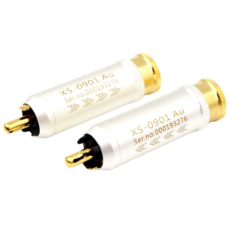 4pcs RCA Plug Copper Gold Plated 10u RCA Audio Plug Signal Cable Plug HiFi Audio Power Amplifier Output Input Terminal Plug