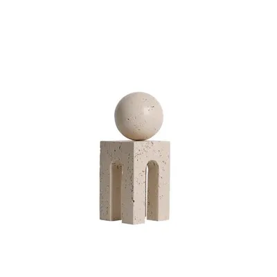 Modern Simple Wabi Sand Wind Imitation Marble Yellow Cave Stone Castle Ornament Model House Sales Office Soft Decoration Decorat