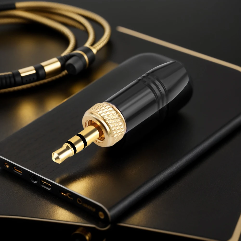 3.5 مللي متر المقابس موصل معدني ث/M6 لولبة داخلية ستيريو ذكر التوصيل سماعة وصلات صوت للميكروفون اللاسلكي Lavalier #5