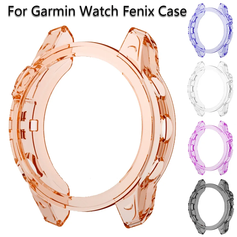 Soft TPU Protection Case For Garmin Fenix 7 7S 7X 5S 5 5X Plus 6S 6 6X Pro Smart Watch Protector Frame Cover Bumper Clear Shell