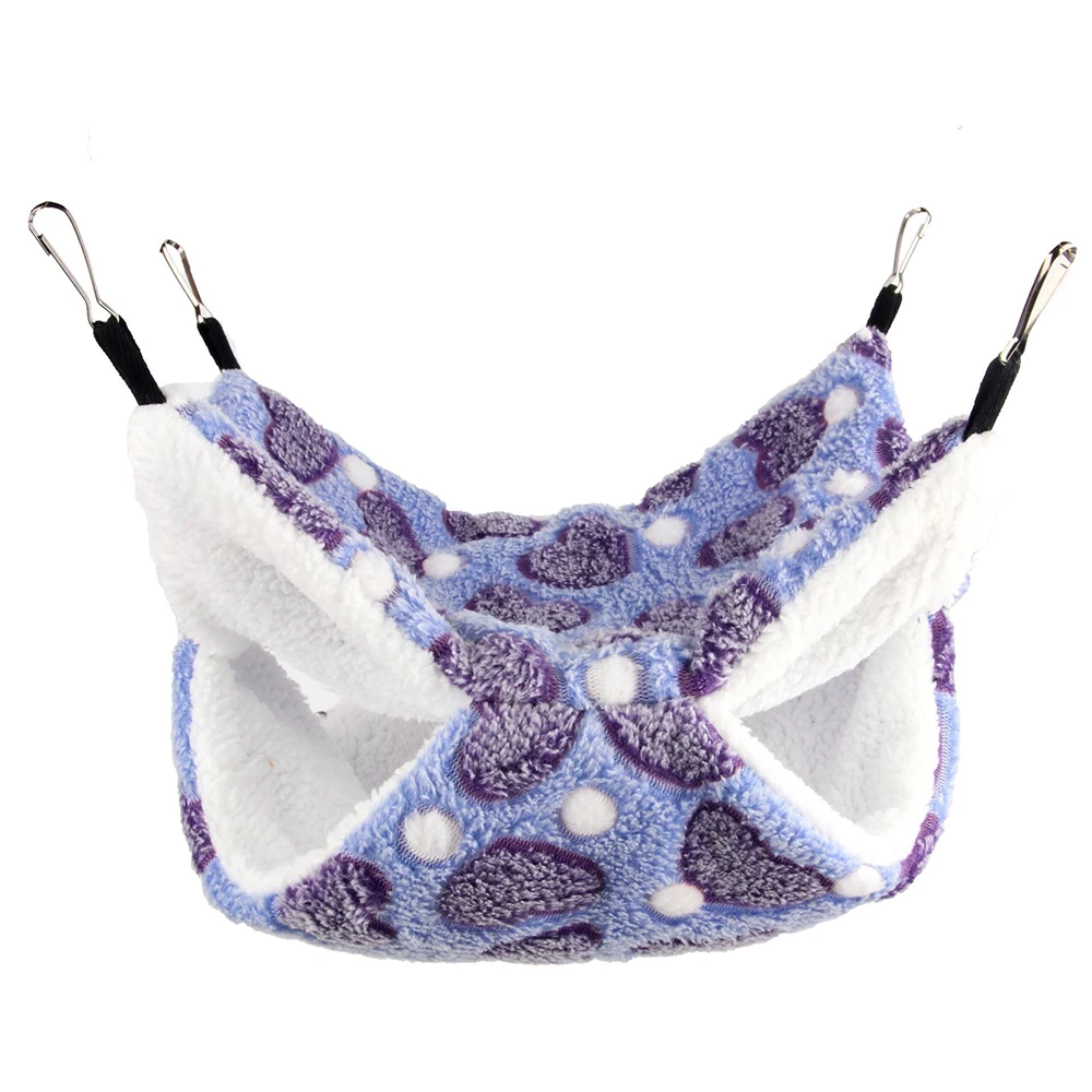 1PC 冬暖かい二層ハンモック小型ペットハンモック吊り下げリス寝袋ペット用品ハムスターハンモック