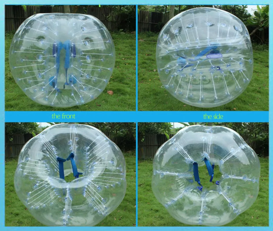 Aufblasbarer Stoßball, riesiger menschlicher Hamsterball, aufblasbarer Zorb-Ball, TPU, 1,5 m, Stoßstangenblasen-Fußbälle für Erwachsene