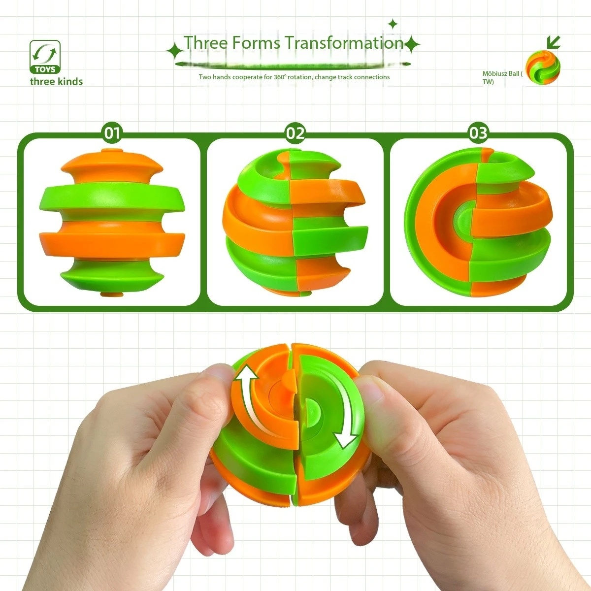 Giocattolo con palla orbitale, giocattolo rotante con cubetti Fidget, come regali antistress e giocattoli creativi di decompressione, giochi puzzle per bambini