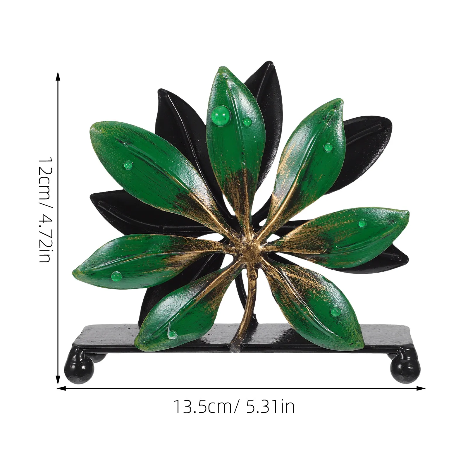 Freestanding Leaf-Shaped Napkin Holder Metal Rustic Tabletop Napkin Dispenser for Dining Table Centerpiece Wedding Party Decor view 2
