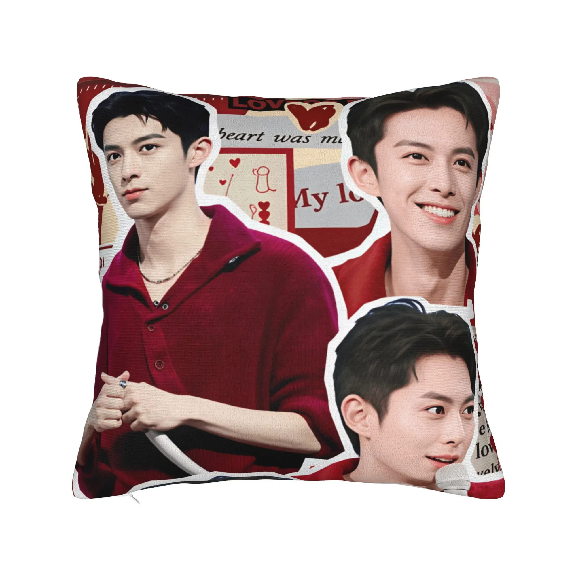 Pillow Case Wang Hedi Dylan Wang Actor Comfy  Pillow Cover For Sofa Bedroom Home Decor Kawaii Pillowcases