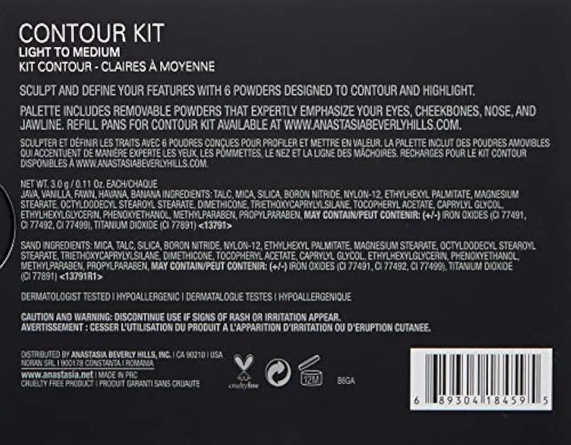 Profesjonalny zestaw do konturowania twarzy, zapewniający bezwadne modelowanie, wysokiej jakości paleta do makijażu