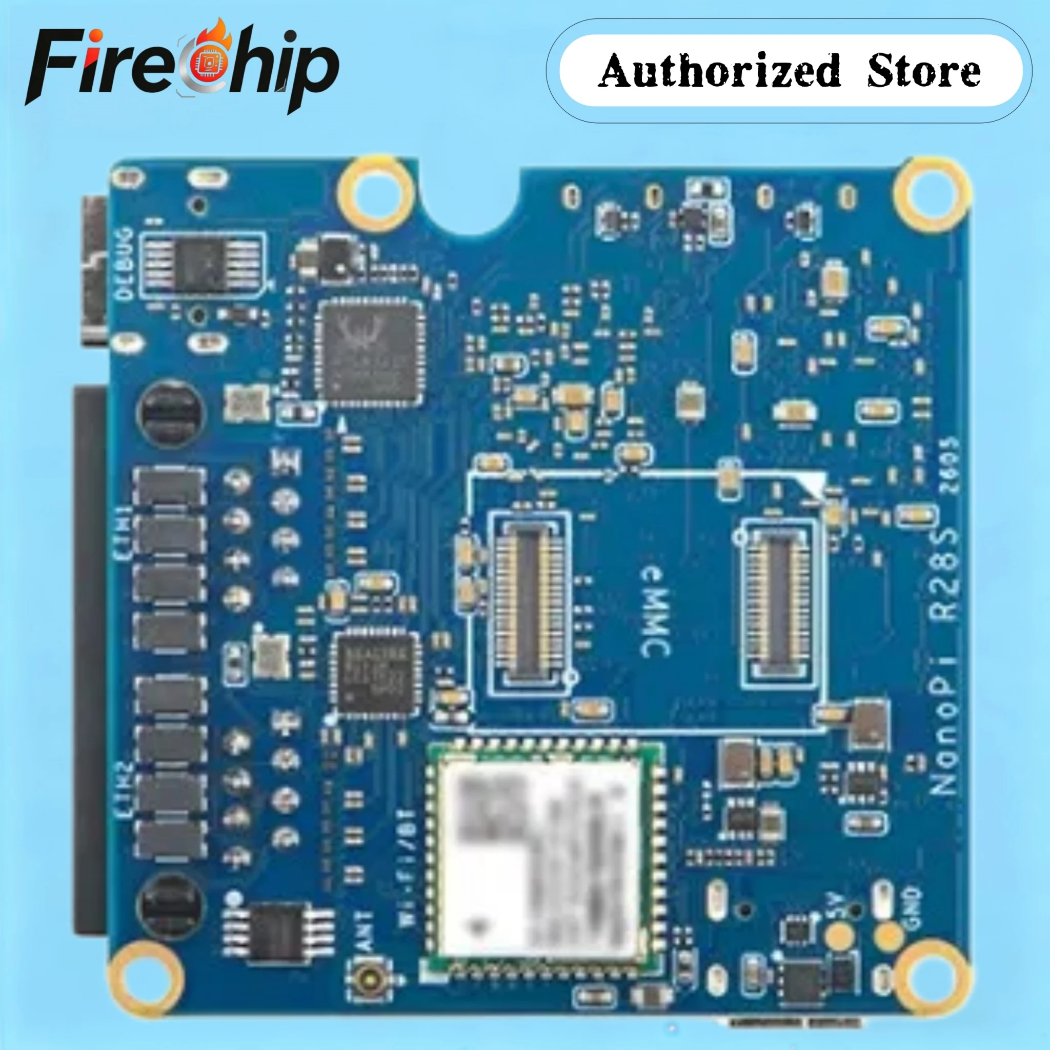 NanoPi R28S RK3528A Development Board, Dual Gigabit Ethernet, 1GB RAM, Support EMMC WiFi Bluetooth, Mini Soft Router