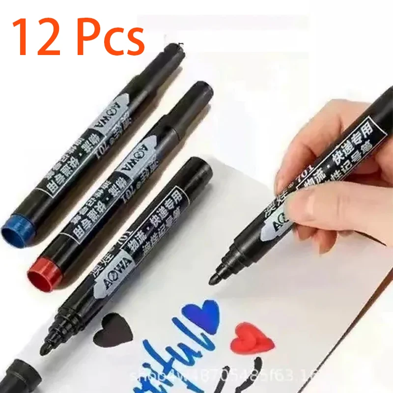 

12 Pcs Non-toxic Marker Pens Office Stationery Children's Pen