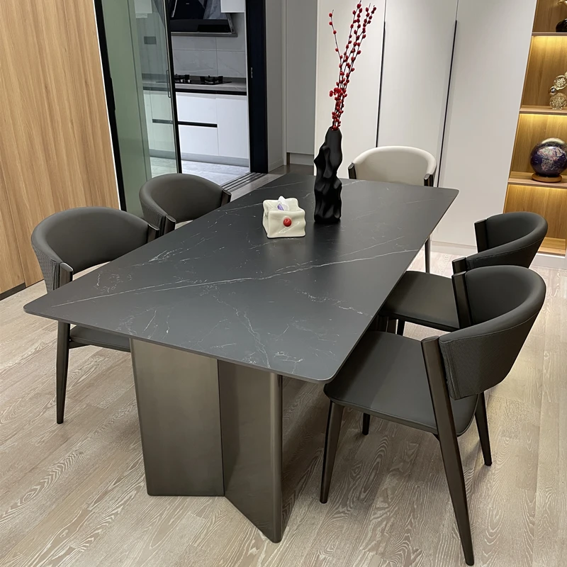 

Black Extending Dining Table Service European Unusual Modern Restaurant Table Aesthetics Quality Muebles Living Room Furniture
