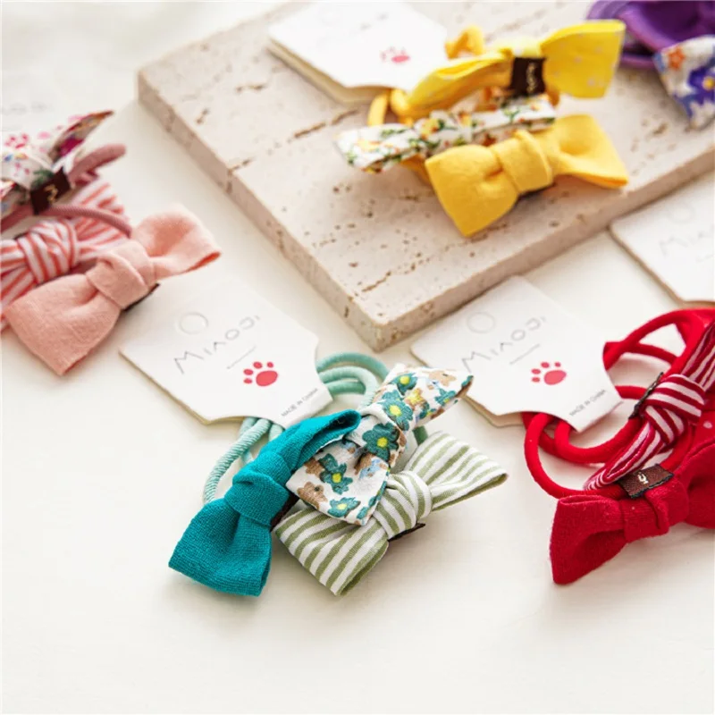 Kain Anak-anak Bunga Rambut Cincin Gadis Bergaris Busur Rambut Tali Bayi Dasi Rambut Karet Tali Kepala Aksesoris Rambut