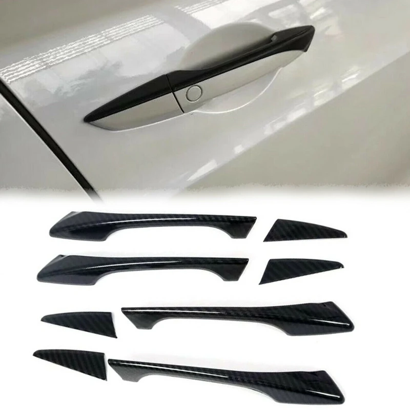 Car ABS Carbon Fiber Exterior Door Handle Cover Trims For Acura TLX 2016- 2020 Car Styling