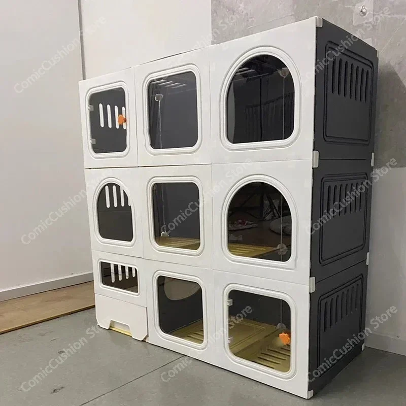 Transparent Cat Cages Home Indoor Multi-storey  Villa Litter One Super Large Space  Cage House with Pulley Pet Product