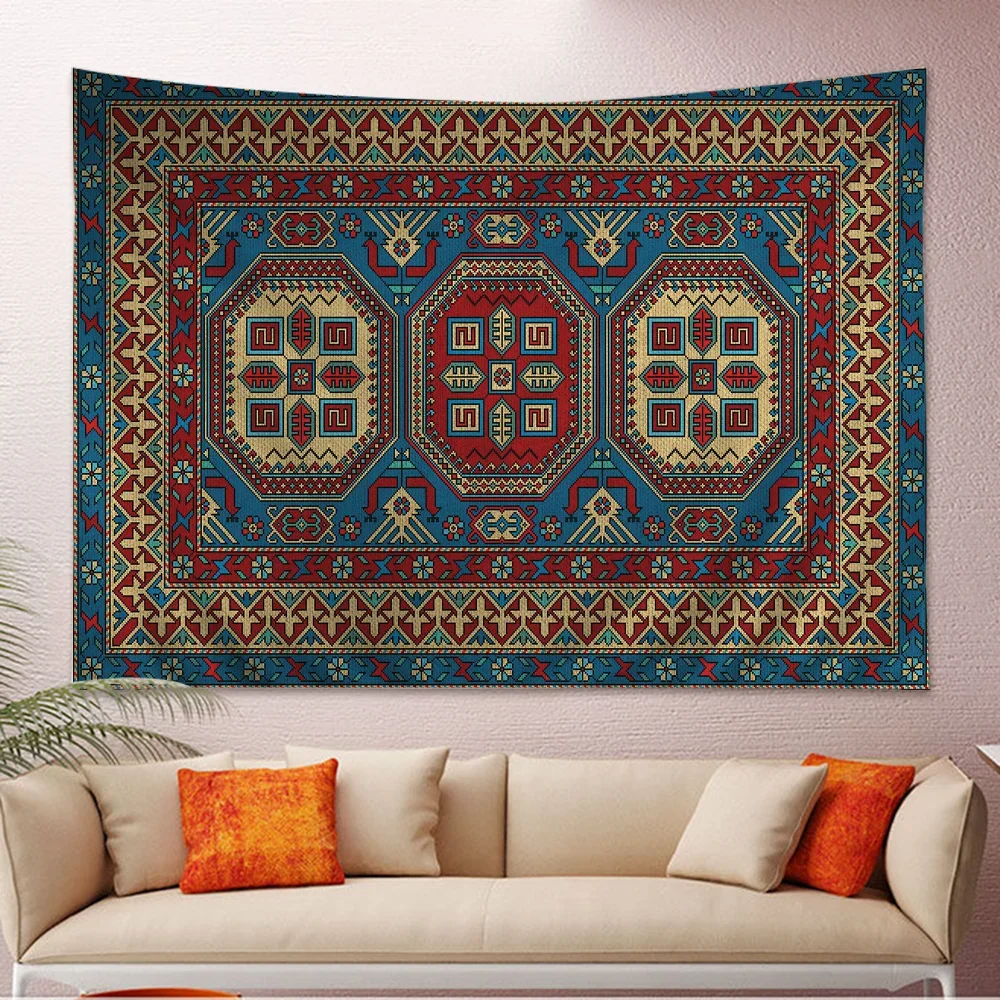 Moroccan Boho Rug Anime Tapestry Hippie Flower Wall Carpets Dorm Decor Cheap Hippie Wall Hanging