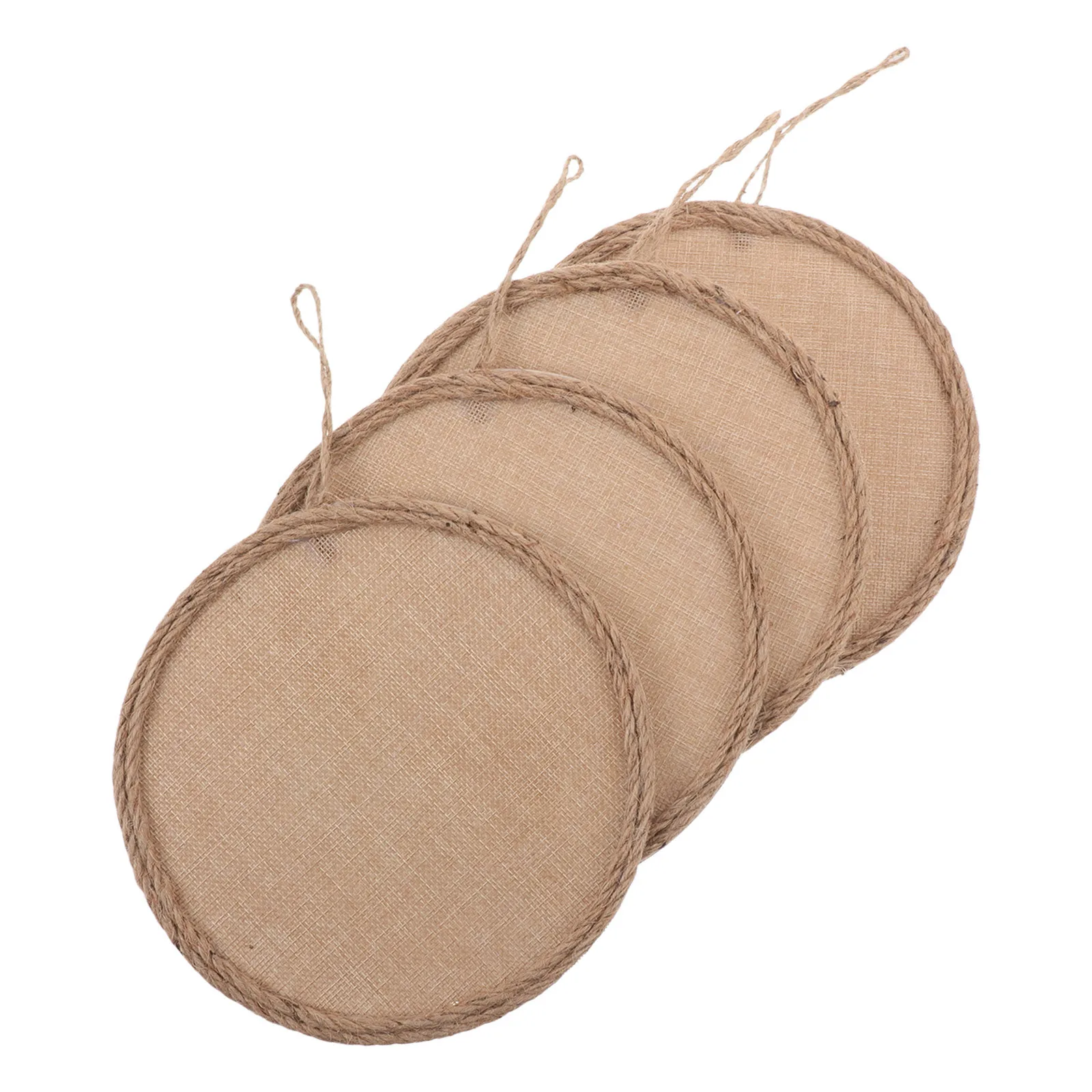 

4Pcs Linen Canvas DIY Burlap Canvas Board Jute Rope Frame Kids String Art Supplies Classroom Nursery Wall Decor DIY Craft