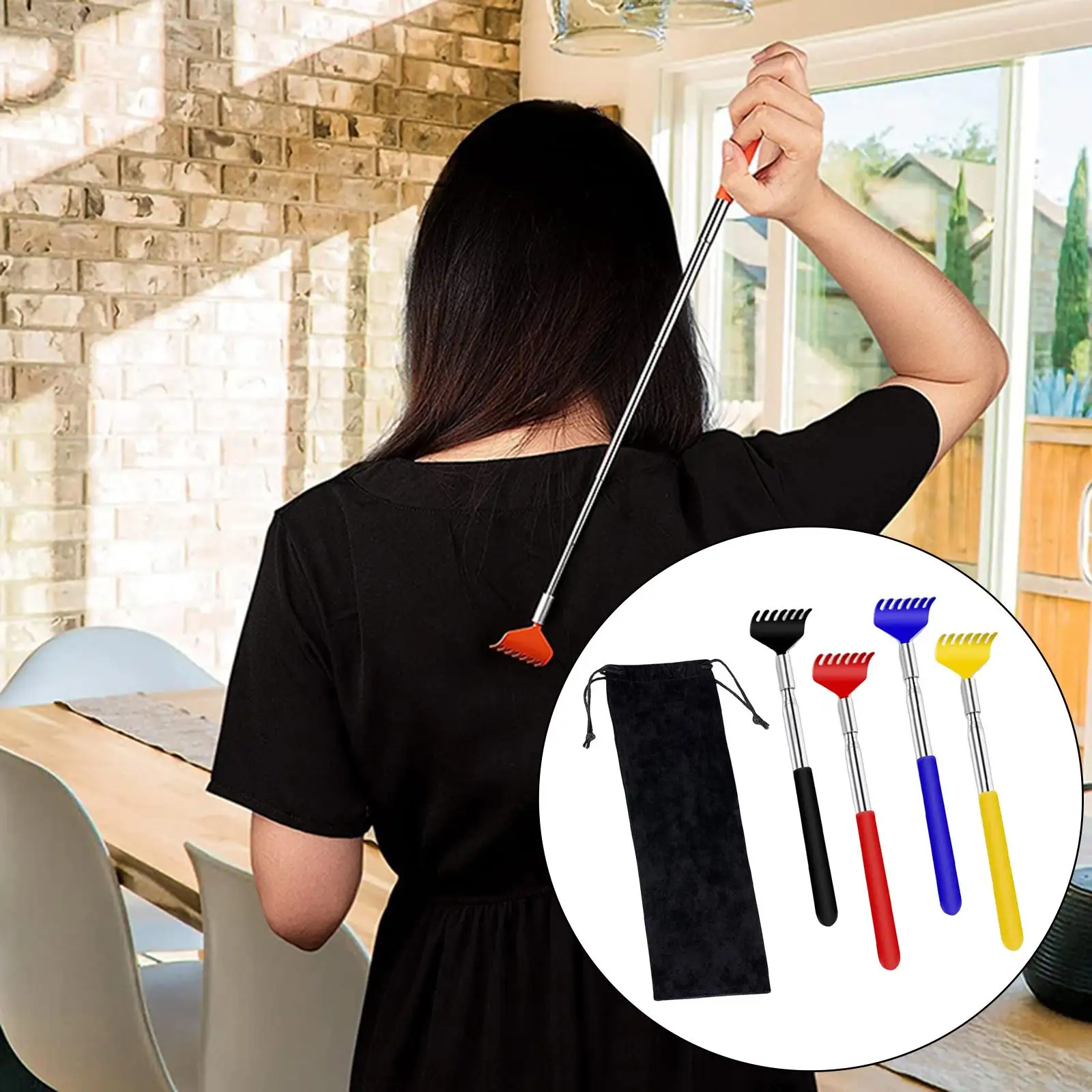 Back Scratcher Telescoping Multi-Colored for Eliminating Back Itching Adults